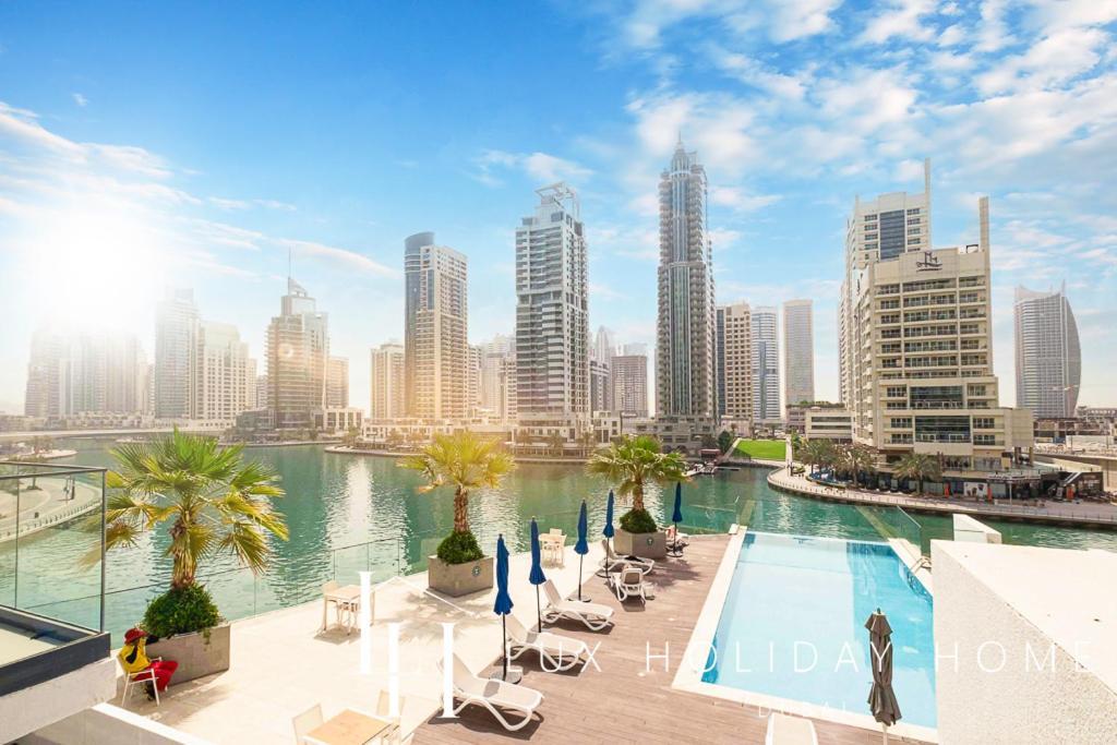 Lux Contemporary Suite With Full Marina View 6 دبي المظهر الخارجي الصورة